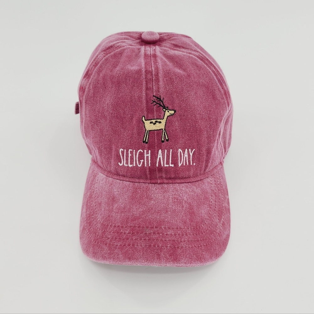 RAE DUNN SLEIGH ALL DAY BASEBALL HAT WOMEN'S HAT RED